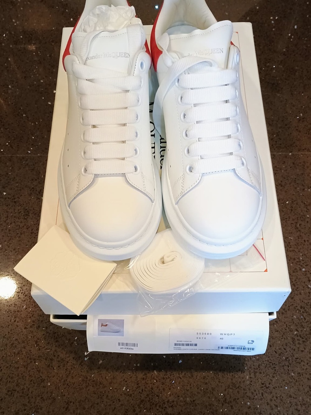 Alexander McQueen White Leather authentic size 40 europian or 9 .
